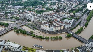 After 24hrs of rainfall Saarbrücken city in Germany is flòodèd for days now [upl. by Ditzel]