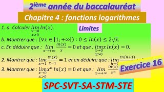 Exercice 16 fonctions logarithmes [upl. by Kania]