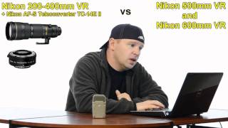 Nikon 200400mm VR  Nikon TC14E II vs Nikon 500mm VR vs Nikon 600mm VR for Bird Photography [upl. by Kenelm]