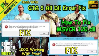 How to Fix MSVCR120dll Missing Error  GTA 5 MSVCR120dll Error Fix  GTA V All dll Error Fix [upl. by Nyrret654]