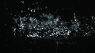 Free Slow Motion Footage Water Drops on Black [upl. by Bourgeois]