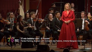 Renée Fleming with LOrchestre des Nations O mio babbino caro  WHO 75 Healing Arts Concert [upl. by Elay704]