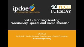 Teaching Reading Vocabulary Speed and Comprehension  Part 1 Webinar [upl. by Gaile]