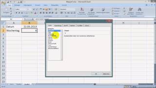 Excel Wochentag aus Datum ermitteln [upl. by Bowe]