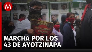 Realizan marcha por los 10 años desde la desaparición de los 43 normalistas de Ayotzinapa en CdMx [upl. by Oivalf]