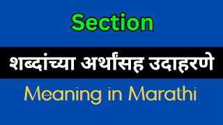 Section Meaning In Marathi  Section explained in Marathi [upl. by Nevram]