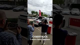 Tesla Cybertruck demo Lights show Sync with a Tesla Model X  CyberBeast 3 motors [upl. by Enair]