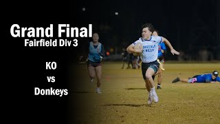 Grand Final Div 3  KO vs Donkeys  Fairfield Wednesday Oztag [upl. by Drye]