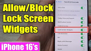 iPhone 1616 Pro Max How to AllowBlock Lock Screen Widgets [upl. by Sutherlan]