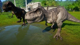 2 T Rex amp 2 Indominus Rex amp 2 Spinosaurus Breakout amp Fight  Jurassic World Evolution [upl. by Trebor]