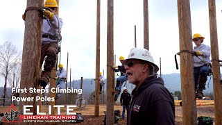 What being trained to climb power poles the first time is like ELITE Lineman  Class 15 [upl. by Namyaw779]