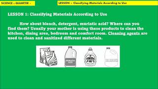 SCIENCE 5 Q1 LESSON1 Classifying Materials Found in the Environment According to Use [upl. by Elleahcim674]