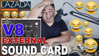 UNBOXING quot V8 SOUND CARD quot FROM LAZADA [upl. by Mccoy]