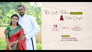 Wedding Rev Lintu Tharakan amp Febi Joseph [upl. by Notreve994]