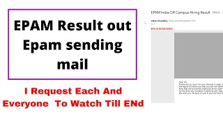 Epam result out  epam exam result out  result mail received or not how to prepare for Epam inter [upl. by Gnart]