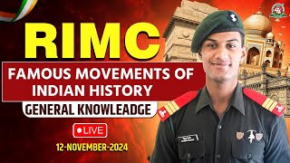 RIMC Course 2025 I Famous Movements of Indian History Part👉2 quotLIVEquot🔥 Class  GK Tutorial 2024 [upl. by Lenor]