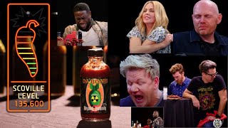 Hot Ones quotDa Bombquot Best Celebrity Reactions  Part 1 [upl. by Ellenod]