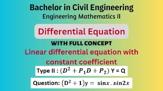 Linear differential equation with constant coefficient  Engineering Mathematics II  12 [upl. by Matthaus]