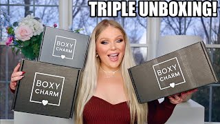 UNBOXING ALL BOXYCHARM DECEMBER 2021 BOXES  BOXYLUXE vs BOXYCHARM PREMIUM vs BOXYCHARM BASE BOX [upl. by Leal]