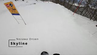 Snowboarding Nozawa Onsen ski resort  Skyline Top to Bottom run ASMR [upl. by Nessy]