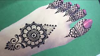 Pairon ki Mehandi ka design  Leg mehndi design simple  foot mehndi design easy [upl. by Kristi763]