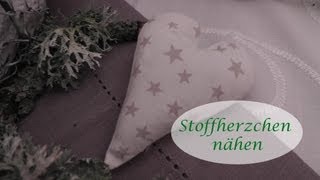 DIY  Stoffherzchen nähen  Anleitung [upl. by Aicele]