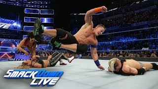 John Cena amp Nikki Bella vs James Ellsworth amp Carmella SmackDown LIVE March 7 2017 [upl. by Sikata67]