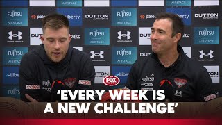 Zach Merrett on playing extra time after a draw  Essendon Press Conference  Fox Footy [upl. by Genvieve]