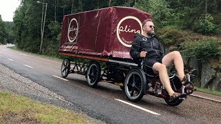 Velove Armadillo electric cargo bike with semitrailer as bike camper [upl. by Yttig675]