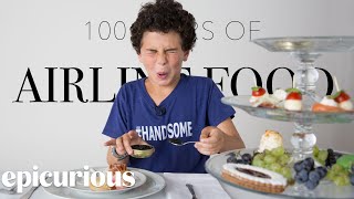 Kids Try 100 Years of Airline Food [upl. by Otokam]