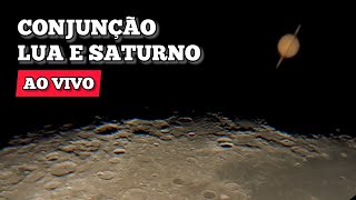 Conjunção LUA e SATURNO com Telescópio 🔭 [upl. by Goer]