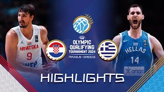 Final Croatia 🇭🇷 vs Greece 🇬🇷  Highlights  FIBA OQT 2024 Greece [upl. by Burroughs]