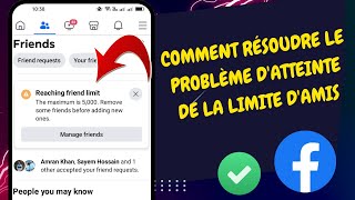 Comment résoudre le problème datteinte de la limite damis sur Facebook [upl. by Koblas]