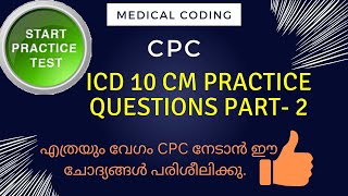 ICD 10 CM Practice Questions Part2medical codingCPC [upl. by Tarryn]