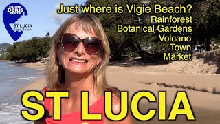 St Lucia  Port Town Market Volcano Botanical Gardens Vigie Beach and the Rain Forest [upl. by Eisso]