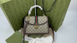 GUCCI OPHIDIA SMALL TOP HANDLE BAG WITH WEB 651055 [upl. by Clayborn264]