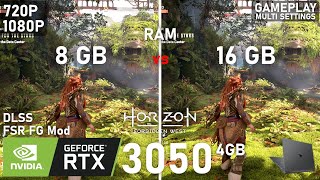 Horizon Forbidden West 8GB v 16GB  RTX 3050 Laptop  5600H  2x8GB  Benchmarks Multi Settings [upl. by Atirac]