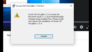 Oracle VM Virtualbox Needs The Microsoft Visual C 2019 Redistributable [upl. by Deerc899]