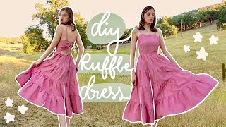 DIY Tiered Ruffle Dress  Step by Step Sundress Tutorial [upl. by Ynar]