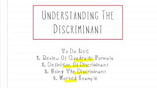 Algebra Using the Discriminant Solving Quadratic Equations [upl. by Web]