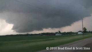 Edwards Illinois EF1 Tornado and Peoria wall cloud 6510 [upl. by Ymrej]