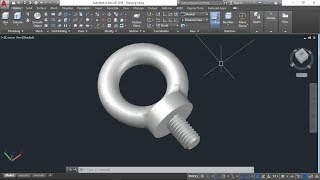 AutoCAD 3D Eyebolt Ring bolt AutoCAD training [upl. by Eissirk517]