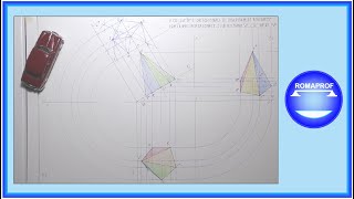 PROIEZIONI ORTOGONALI PIRAMIDE A BASE PENTAGONALE SU PIANO INCLINATO DI 30° AL PO  1186 [upl. by Ainad]