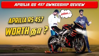 Aprilia RS457 Tamils First Ownership Review  Everything You Need to Know [upl. by Anirazc]