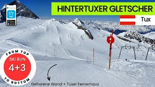 Hintertuxer Gletscher Austria  ski run 43 from top to bottom [upl. by Marilee619]