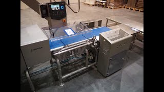 96863 Ishida dynamic checkweigher with double air rejector [upl. by Annahpos132]