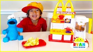 Ryan Pretend Play with McDonalds Toys and cook toys food [upl. by Rivkah]