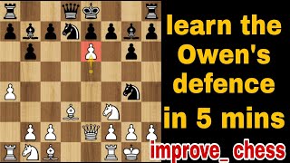 Destroy the Owens defence learn opening in 5 minutes  opening tactic amp strategy  improve chess [upl. by Ateuqahs]