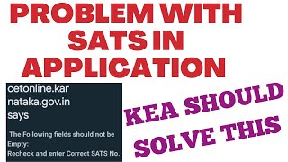 PROBLEM WITH SATS NUMBER  APPLICATION IS NOT PROCEEDING  KEA SHOULD SOLVE THIS ISSUE [upl. by Kaazi]