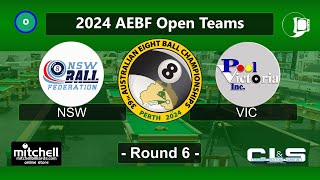 NSW v VIC  Open Teams Rnd 6  2024 AEBF Nationals [upl. by Tayyebeb]